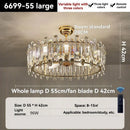 Axyaa Crystal Ceiling Fan Chandelier: Modern Bedroom Fan Light, Silent Design