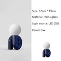 Axyaa Nordic Resin LED Table Lamp with Glass Ball Design for Home and Hotel Decor