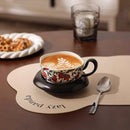 Axyaa Retro Coffee Mug Set French Cup Saucer British Afternoon Tea Cups