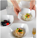 Axyaa 7-inch Square Plate Set of 2 - Minimalist Ceramic Soup Salad Bowl