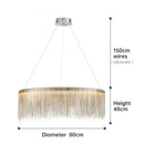 Axyaa LED Tassel Pendant Chandelier: Modern Luxury Chain Lamp for Hotel Lobby & Living Room