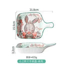 Axyaa Forest Animals Ceramic Baking Pan with Handle and Salad Bowl Set