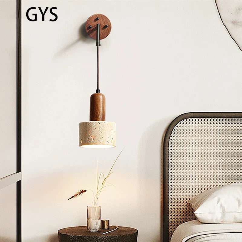 Axya Retro Stone Wall Lamp Yellow Vintage Style Lighting