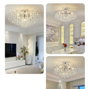 Axyaa Silver Crystal Chandelier Pendant Lamp for Luxurious Ambiance