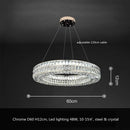 Axyaa Crystal LED Pendant Light: Luxury Steel Hanging Lamp for Modern Foyer & Dining Room