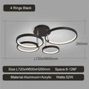 Axyaa Black/Gold Modern LED Chandelier - Dimmable Ceiling Lights for Home Décor