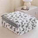 Axyaa Cartoon Pattern Flannel Blanket: Cozy Soft Plush Lightweight Throw for Sofa