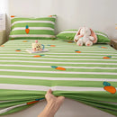 Axyaa Coarse Cotton Printed Fitted Sheet - Non-Slip Dust Cover Protector