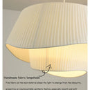 Axyaa Cream Fabric Ceiling Chandelier: Nordic Romantic Lighting for Home, Restaurant or Attic