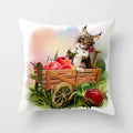 Axyaa Cartoon Cat Animal Sofa Cushion Cover - 45*45 Throw Pillow Home Decor