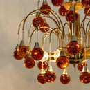 Axyaa Retro Purple Murano Style Droplet Chandelier for Living, Bedroom, Dining Room