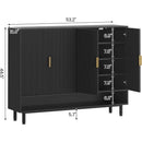 Axyaa 4-Door Shoe Storage Cabinet with Adjustable Shelves and Metal Legs