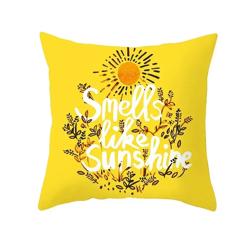 Pineapple Leaf Cushion Cover - Axyaa Summer Yellow Decor Pillowcase