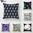 Axyaa Halloween Skull Throw Pillow Cover for Sofa Chair Bed Home Decor