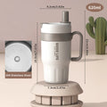 Axyaa Double-layer Stainless Steel Thermos Tumbler with Handle & Straw
