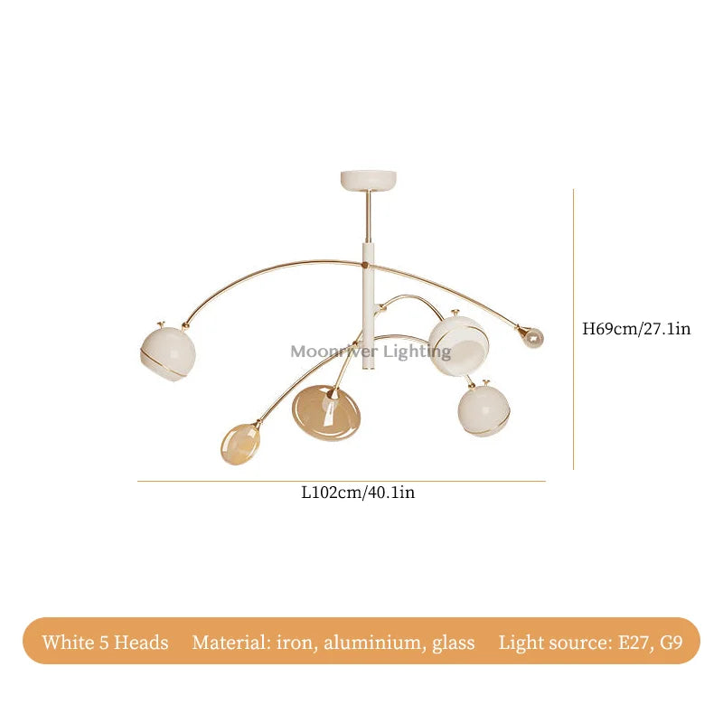 Axyaa Retro Glass Pendant Lights for Living Room, Bedroom, and Kitchen