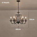 Axyaa Vintage Wrought Iron Chandelier with Clear Crystals