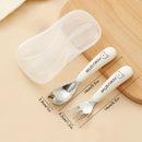Axyaa Kids Stainless Steel Cutlery Set with Box - Reusable & Portable Training Tableware