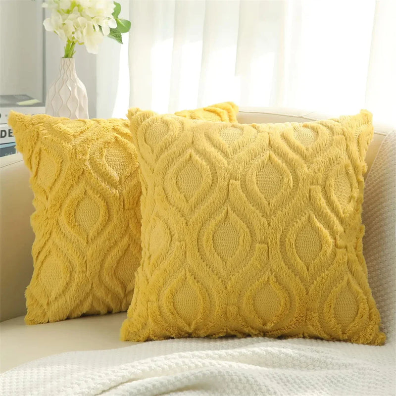 Axyaa Soft Plush Cushion Cover 45x45, Luxury Decorative Pillowcase for Living Room
