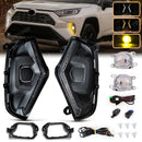 Axyaa LED DRL Fog Lamps for Toyota RAV4 2019-2024, White Yellow Daylights
