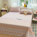 Axyaa Cotton Coarse Cloth Bed Sheet Set, Soft Mat & Quilt - Single/Double, Print, Washable