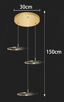 Axyaa Crystal Chandelier Stair Pendant Living Room Interior Lighting