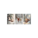 Axyaa Vintage Christmas Snow Forest Wall Art Set