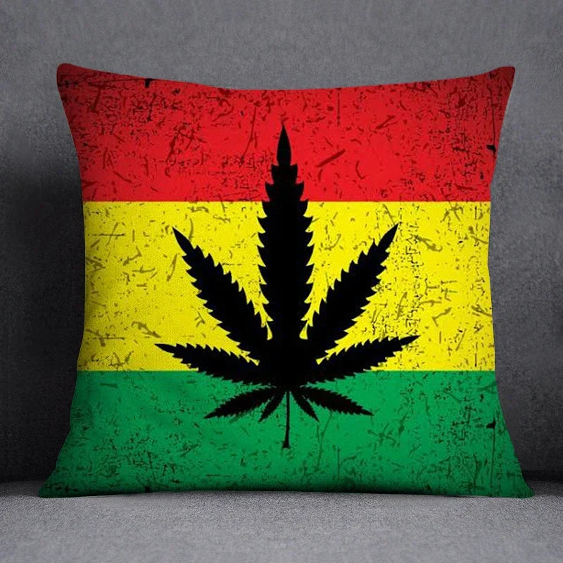 Axyaa Green Leaf Theme Pillowcase - Decorative Polyester Home Decoration 45*45cm