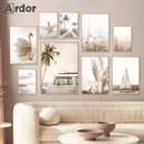 Axyaa Beige Dandelion Starfish Wall Art Print for Nordic Living Room Decor