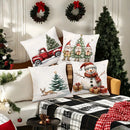 Axyaa Winter Snowman Car Christmas Tree Pillowcase