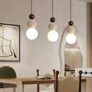 Axyaa Yellow Travertine Stone LED Pendant Light for Living Room & Kitchen