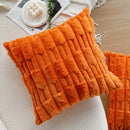 Axyaa Plush Fur Cushion Cover | Super Soft Winter Essential | Orange 45x45cm Solid Color