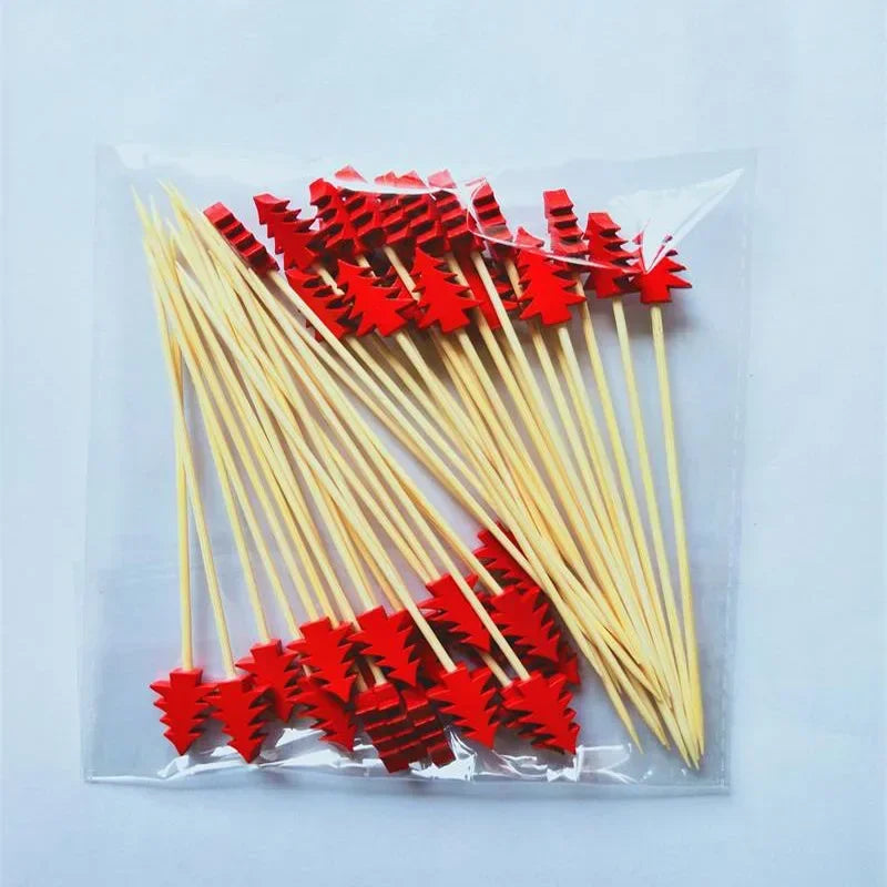 Axyaa Christmas Fruit Skewers: Santa Claus, Snowflake, Xmas Tree Forks
