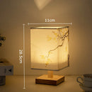 Axyaa Red Plum Fabric Landscape LED Table Lamp