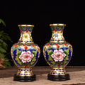 Axyaa Cloisonné Vases: Handmade Enamel Floral Decor Antique Chinese Porcelain Collectibles