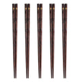 Axyaa Black Cherry Blossom Sushi Chopsticks Set - Pair of Natural Wooden Reusable Sticks.