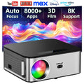 Axyaa 4K Android Outdoor Projector Full HD 1080P Home Theater Auto Focus Keystone