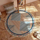 Axyaa Moroccan Cotton Linen Printed Floor Rug for Home Decor, Bedroom, Living Room
