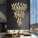 Axyaa Modern Spiral Staircase Chandelier Gold Aluminum LED Pendant Light