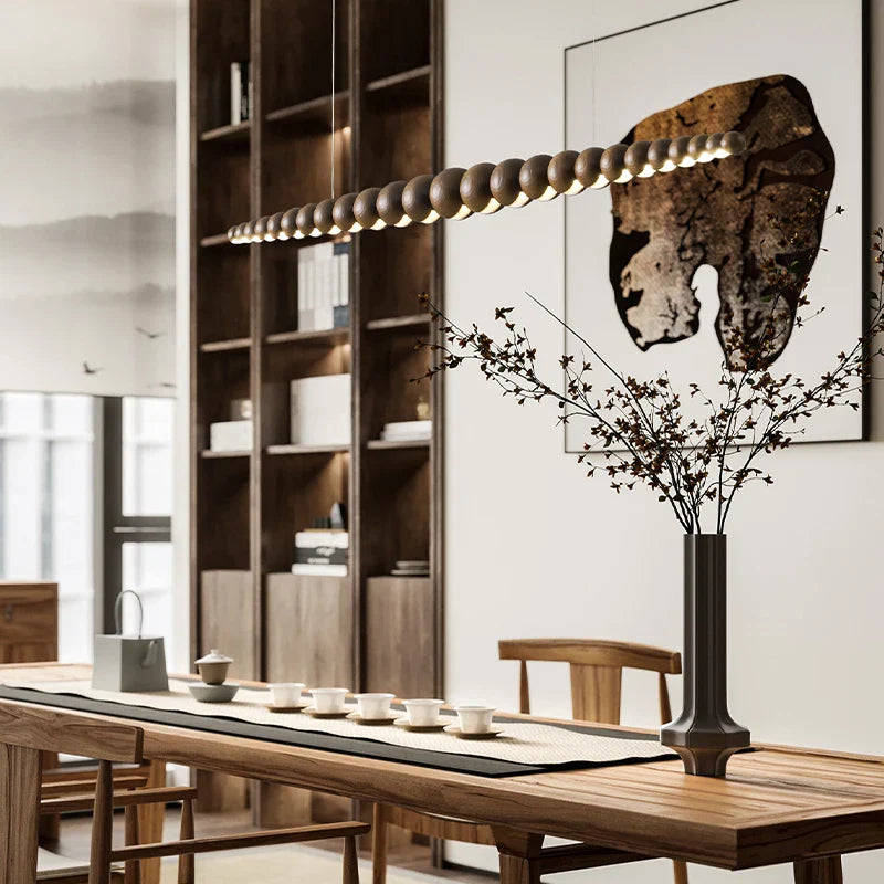 Axyaa Modern Wooden Pendant Lights for Kitchen Island, Dining Room & Office