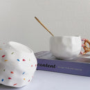 Axyaa 350ML Ceramic Coffee Cup with Bread Knot Handle - White