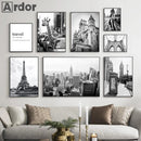 Axyaa Giraffe Eiffel Tower Canvas Art Print Modern Home Decor