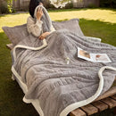 Axyaa Faux Rabbit Fur Tie-Dye Plush Blanket - Warm & Cozy for All Seasons