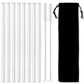 Axyaa Glass Straw Set: Reusable Eco-Friendly High Borosilicate Straws with Brush