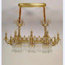 Axyaa Solid Brass Crystal Chandelier French Style Pendant Lamp