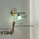 Axyaa Blue Glass Wall Sconce Nordic Modern Rotate Stair Light