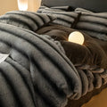 Axyaa Winter Luxury Coral Velvet Queen Duvet Set - Thick & Soft Solid Color