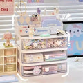 Axyaa Desktop Drawer Organizer | Clear Multi-Layer Storage Rack for Office Supplies