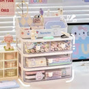 Axyaa Desktop Drawer Organizer | Clear Multi-Layer Storage Rack for Office Supplies