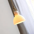 Axyaa White Green LED Pendant Lamp Glass Iron Nordic Chandelier, Modern Hanging Light